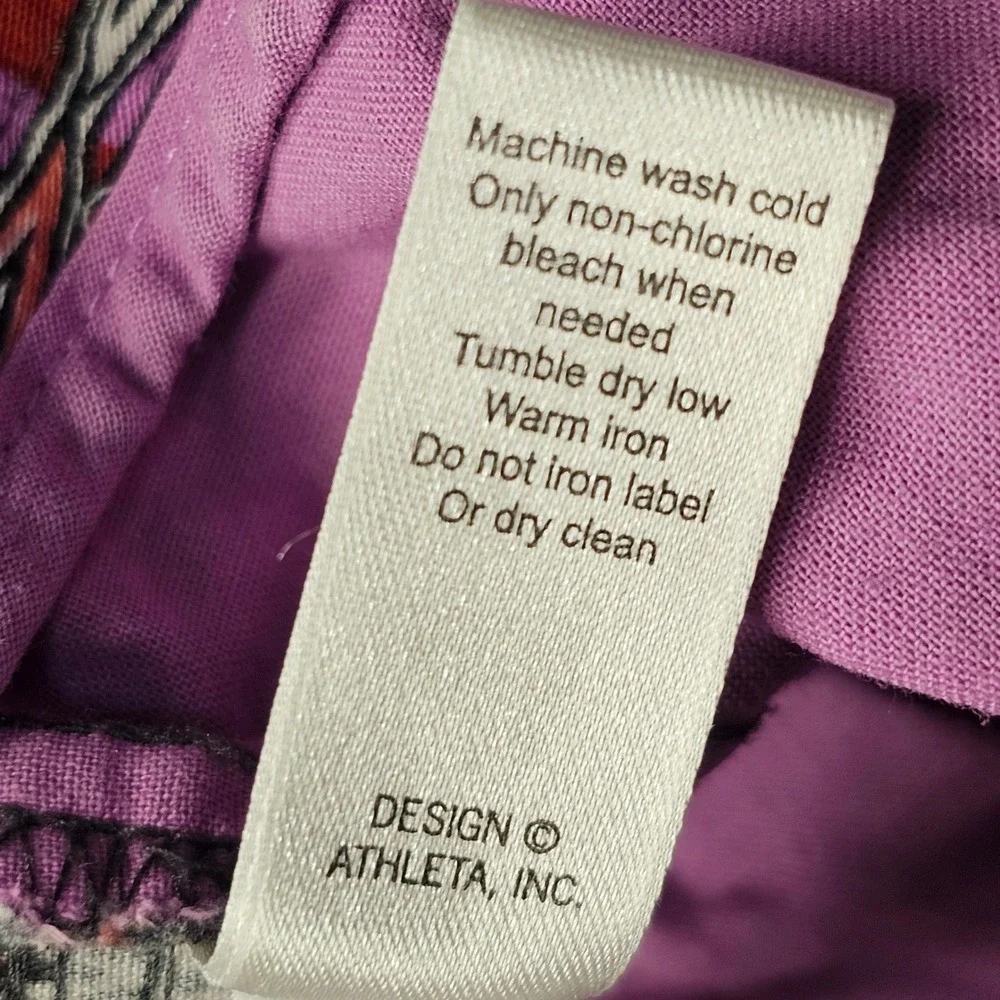ATHLETA Airel Fo Sho Cotton Thistle Purple Zigzag Print Shorts Women's Size 12